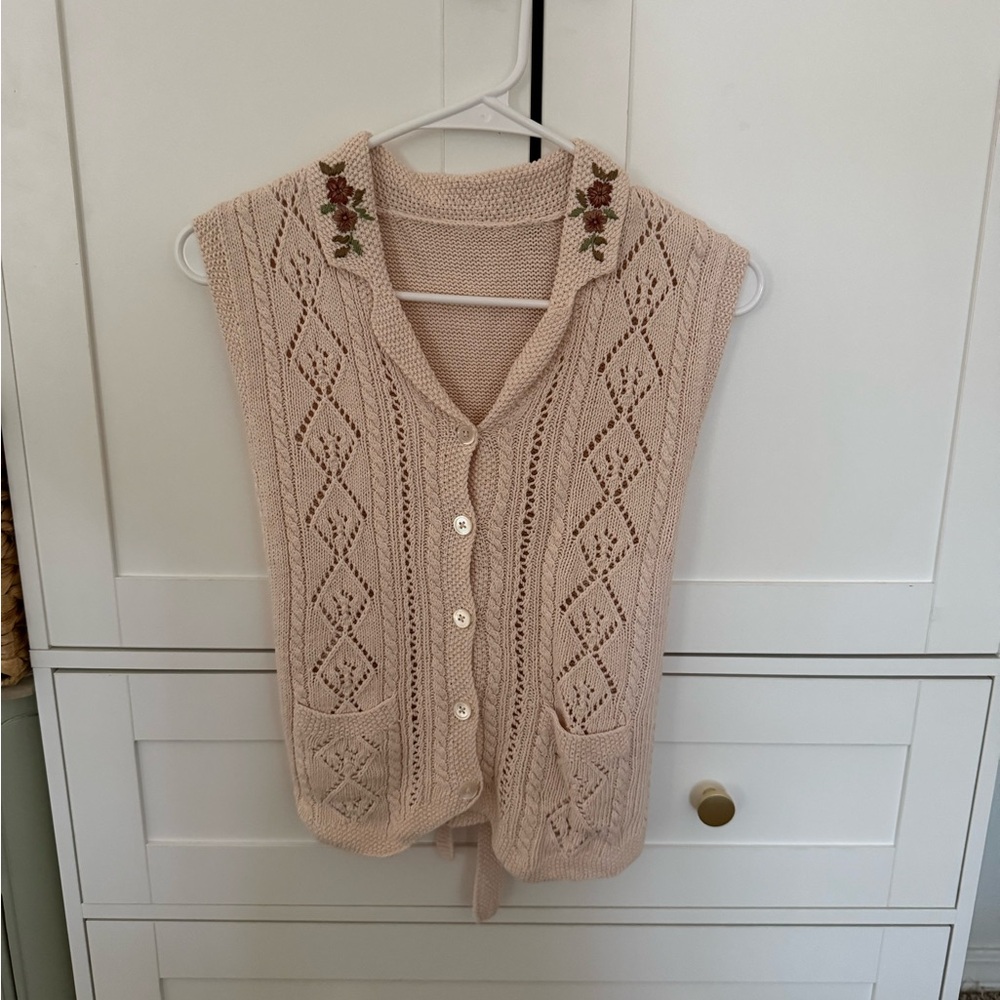 Lauren Ralph Lauren Embroidered Cardigan Vest